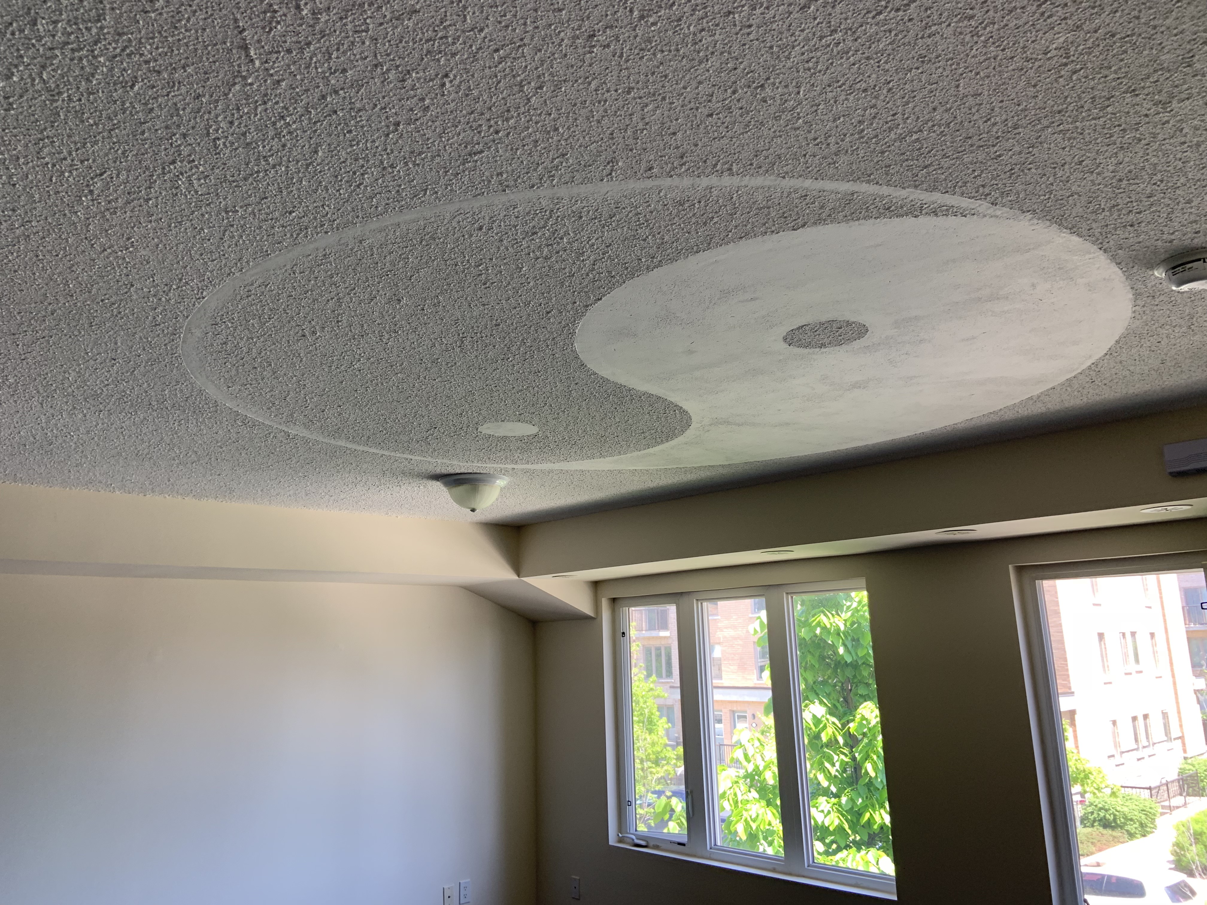 Popcorn Ceiling Removal before